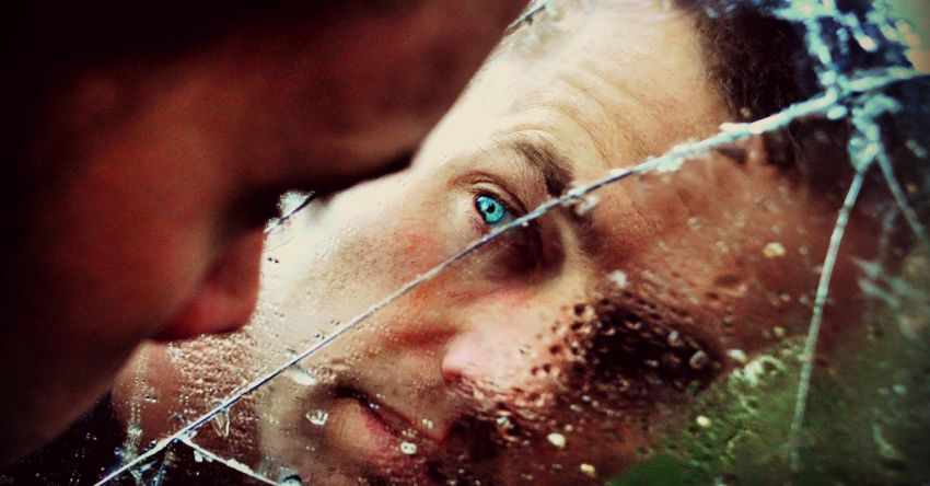 Environmental Damage - Blue Eyed Man Staring at the Mirror