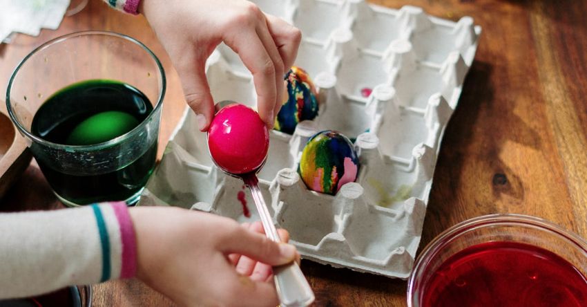 Organic Dyes - Person Making Tie Dye Easter Egg