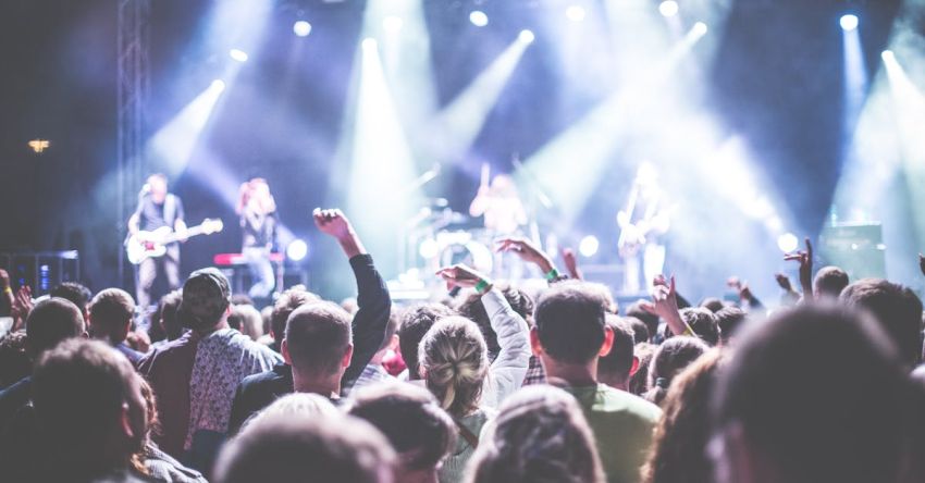 Celebrities - Crowd in Front of People Playing Musical Instrument during Nighttime