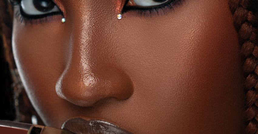 Box Braids - Portrait of Woman Biting Tube of Lipstick