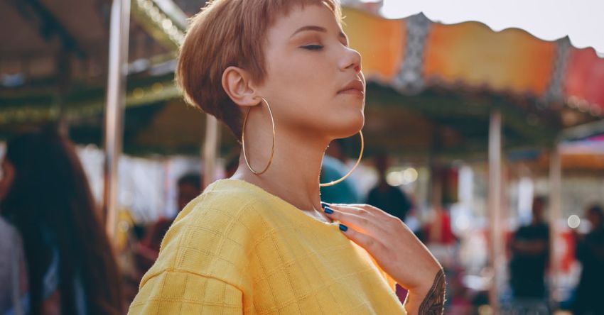 Short Hair - Photo of Woman Wearing Yellow Shirt